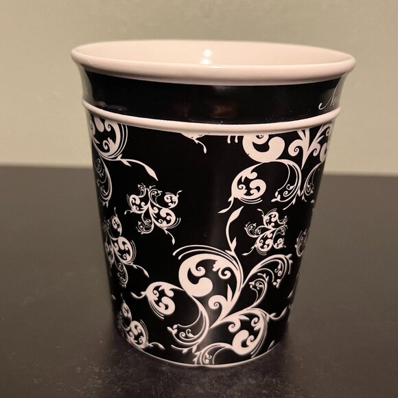 Nonni's Biscotti Black & White Art Nouveau Scroll  Pattern Ceramic Coffee  Mug - Picture 2 of 8